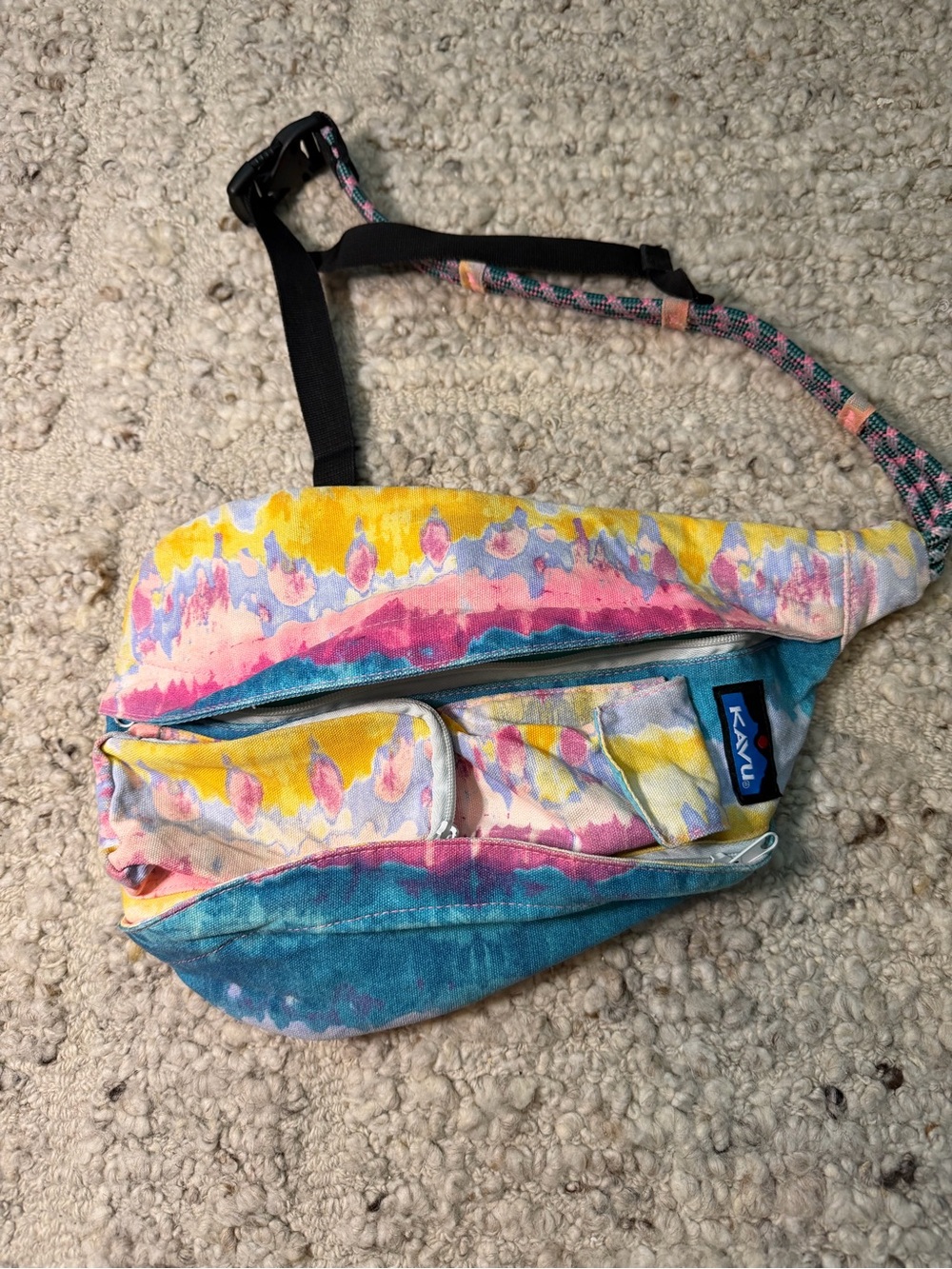 Kavu Tie-Dye Sling Bag - Pink Yellow Blue